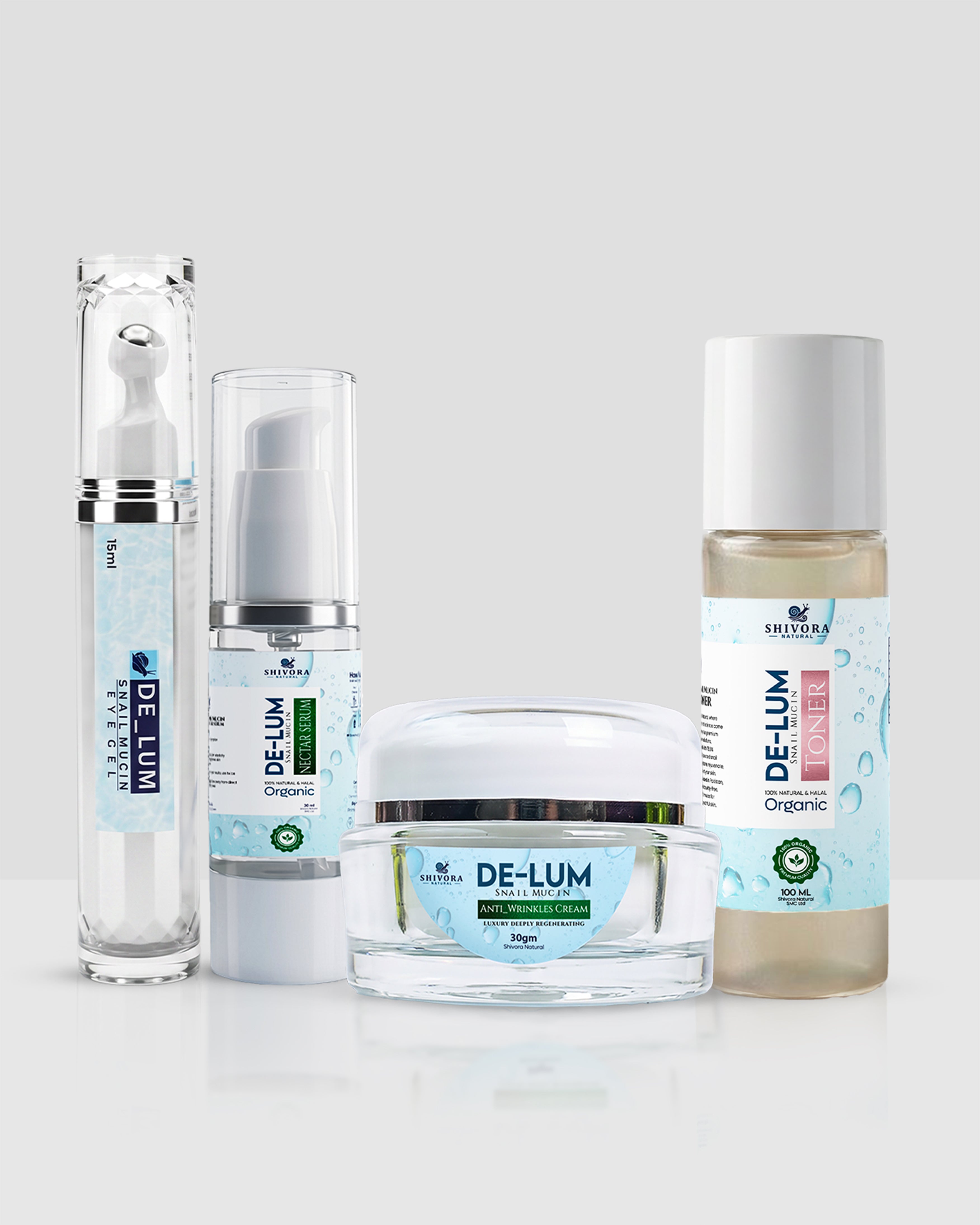 DE-LUM Snail Mucin 4 in 1 Glass Skin Kit(Small)