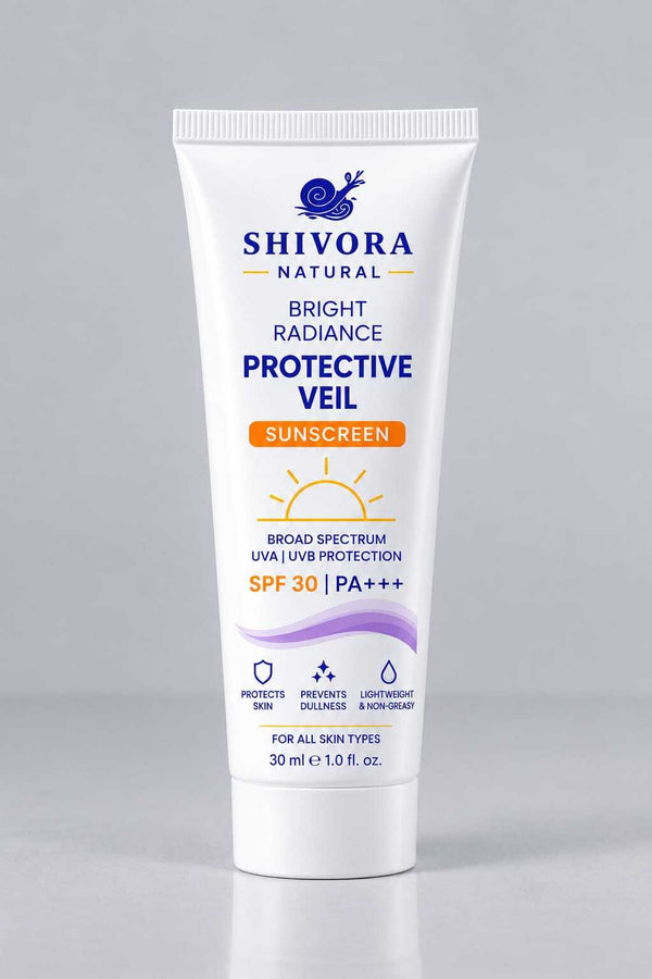 Shivora Natural Protective Veil Sunscreen 30ml - Lightweight Daily SPF Face Sunscreen Hydration