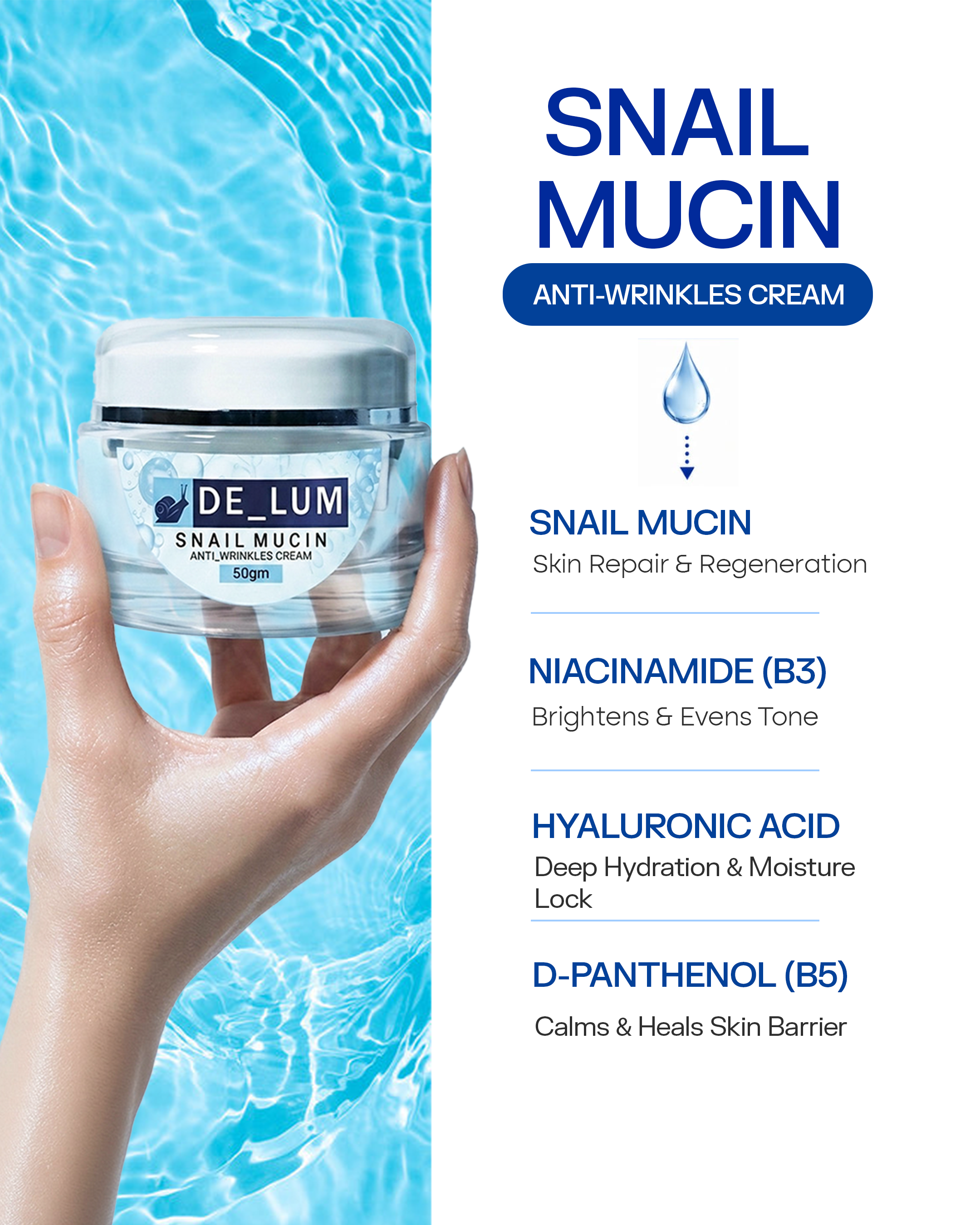 DE-LUM Snail Mucin Anti-Wrinkle Cream